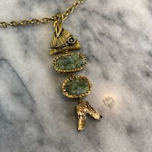 Vintage Micro Mosaic Fish Necklace